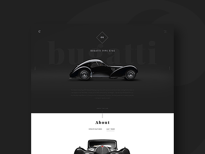 cars bugatti dark ui website classic cars