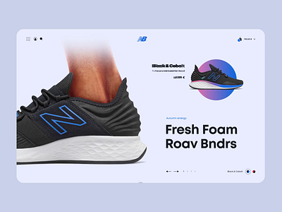 New Balance shop after effects animation clean colorful concept creative design digital flat graphic design interaction landing page minimal shoes ui ux web website