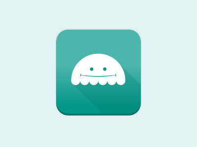 Jellyfish Icon (Mobile App) android app fish flat icon jellyfish logo material mint teal