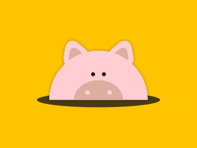 Piggy android app character design flat game icon material pig piggy simple
