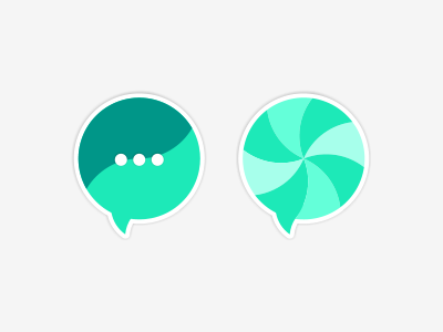 Messenger Icons (Mobile App) android app communication design flat icon material message messenger mint simple social