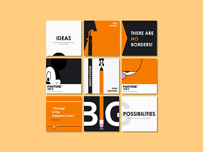 Collage collage corporate design garfield ideas identity illustration mickey orange pantone