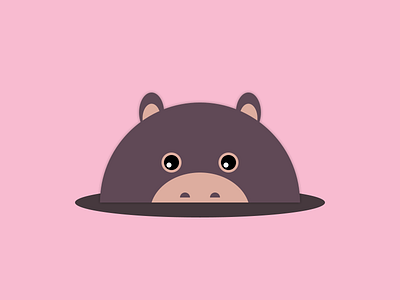 Hippo android app character design flat game hippo icon material simple