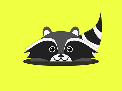 Raccoon Rocco android app character design flat game icon material raccoon simple