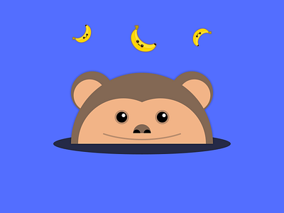 Monkey Manca android app banana character design flat game icon material monkey simple