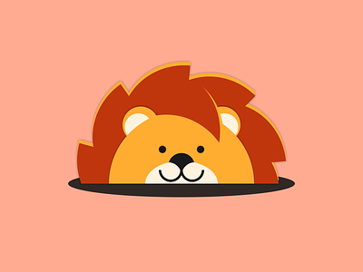 Lion android app character design flat game icon lion material simple