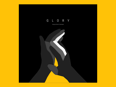 Poster - "GLORY" art banner black creative design fingers glory hands illustration poster yellow