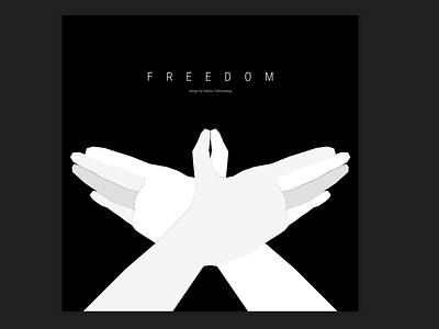 Poster - "FREEDOM" art banner black creative design free freedom hands illustration poster white