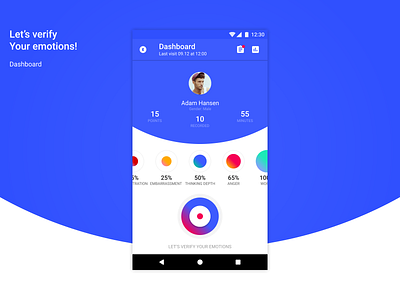 Dashboard android app dashboard emotions material design mobile app profile ui ux