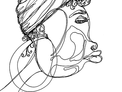 CONTEMPT artist bipoc contourlinedrawing illustration linedrawing onelineart oneliner pen and ink portrait art singlelinedrawing