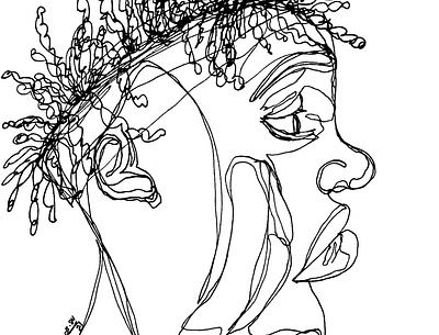 DO artist bipoc contourlinedrawing illustration oneline onelineart oneliner pen and ink portrait art singlelinedrawing