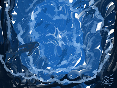 Ocean Deep digital painting digitalart ocean life ocean painting painting