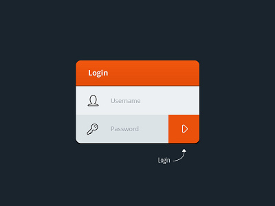 Login arrow designmodo label linecons login orange password ui user