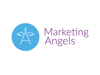 Marketing Angels logo angel branding clean design design flat design graphic design identity design illustration logo logodesign marketing minimal typography