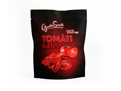 GardenSnacks dried tomato packaging branding dried fruit dried tomato packaging