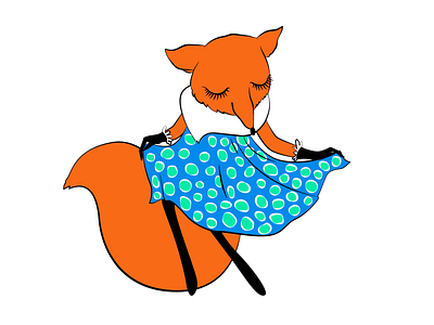 shy & feminine fox character fox illustration mascot vector