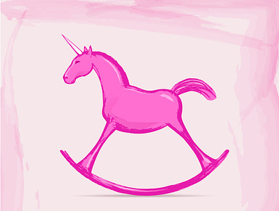 Pink cradle-unicorn branding cradle graphic design identity design illustration logo idea logodesign mascot minimal unicorn