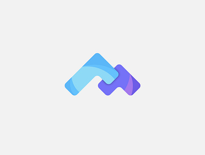 m letter logo app blue branding design icon illustration letter logo m vector