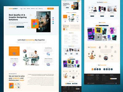 Design Agency Website Design app branding design graphic design illustration ui ux vector website