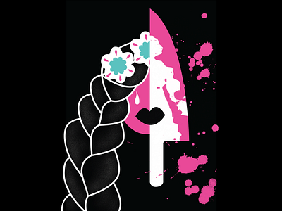 Escucha Mi Voz art blood blue illustration knife mexican pain pink violence woman