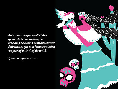 Escucha Mi Voz black blue death freedom illustration love mexican pink scull woman