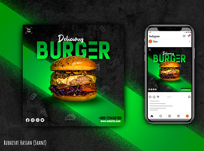 social media post design (demo burger) design graphic design poster art poster design posters
