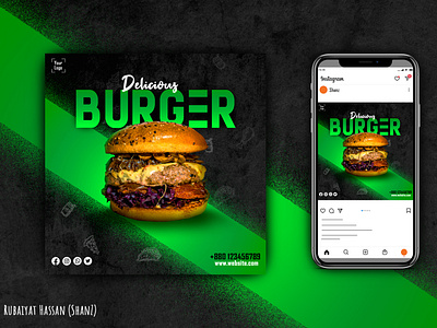 social media post design (demo burger)