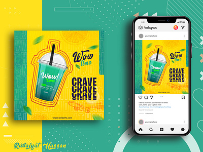 Wow lime | Juice | Social media post design | Sample