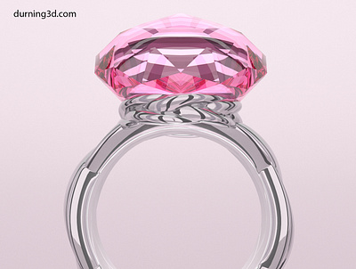Ring 3d gemstone illustration jewelry pink refraction retouching ring