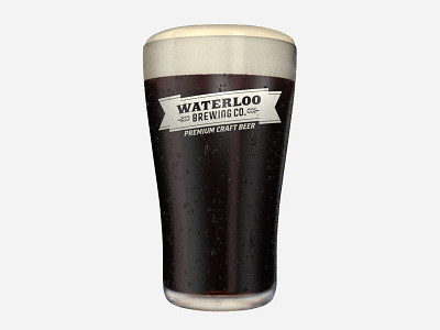 Waterloo Dark Ale 3d beer beverage editorial illustration model photorealistic poster product product shot retouching