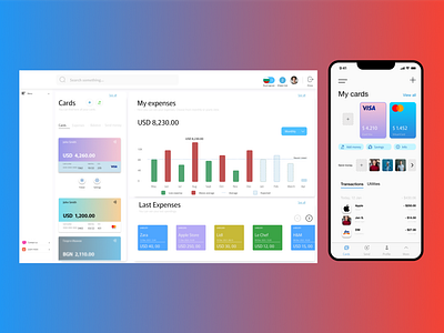 Banking Dashboard - Web & App Versions branding design ui ux