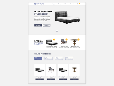 Furniture Web Design adobe xd design online shop online store shop ui uiux design