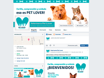 Facebook Pet Lover branding chile ciervo design facebook graphic design health pets sistem social medial vet