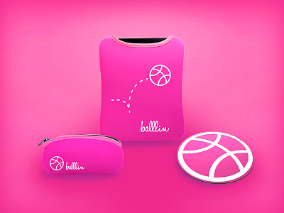 Balllin' balllin debut desk dribbble pink print promo screen print swag work space
