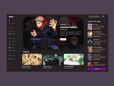 Anime Streaming Website Design