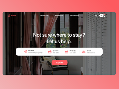 Airbnb Landing Page Concept/Redesign airbnb app design booking branding design graphic design landing page redesign travel ui uiux ux web design website design