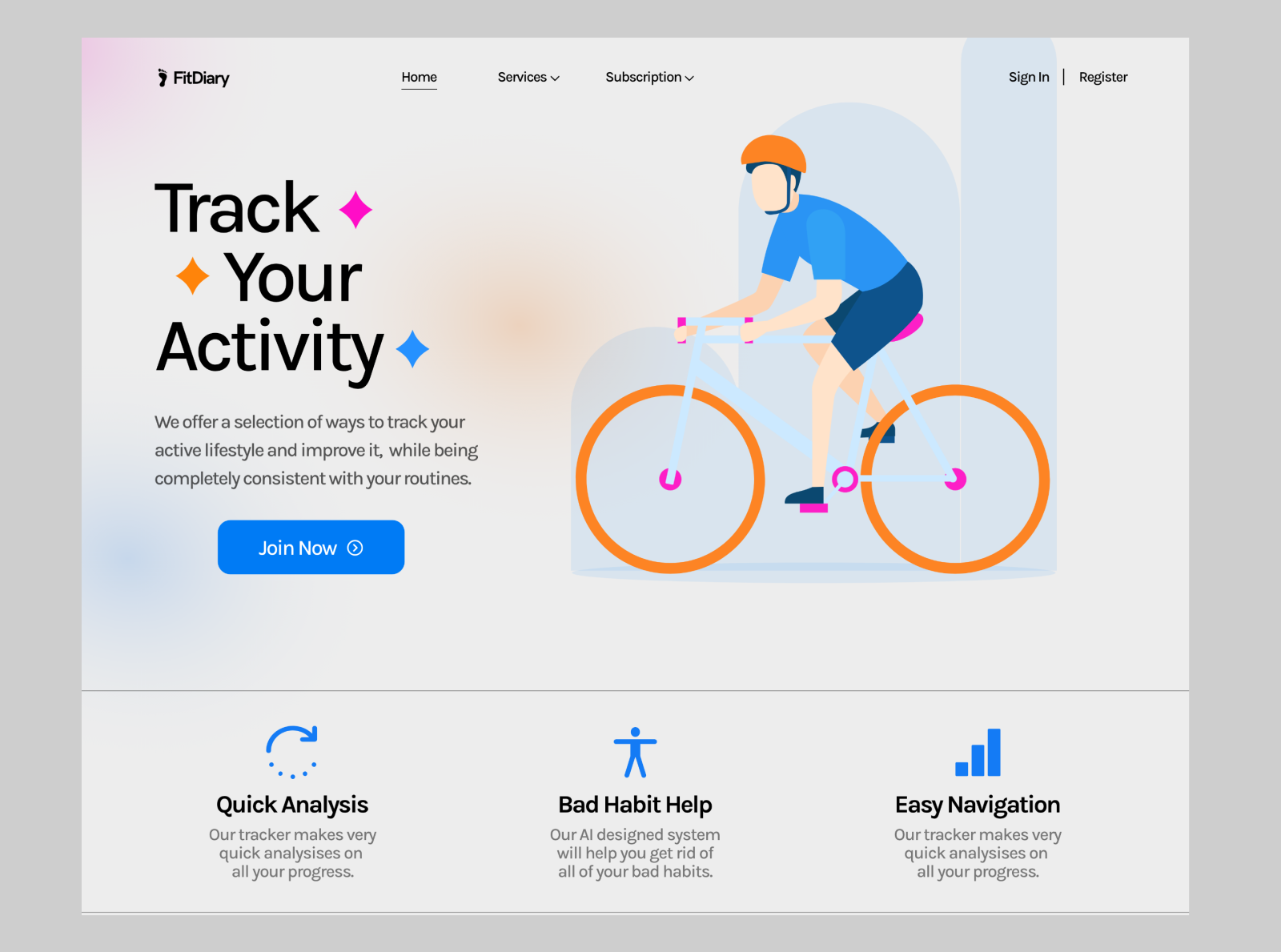 Activity Tracker site Concept by Rima on Dribbble