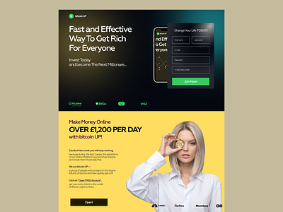 Landing page design ui ux