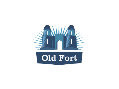 Old Fort architecture blue building buy logo fort hissar fort illustrative logo landmark logo logo design