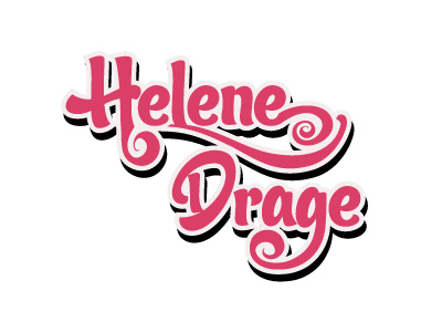 Helene Drage logo logotype pink retro swirls