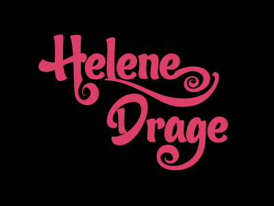 Helene Drage: without shadow logo logotype pink retro swirls