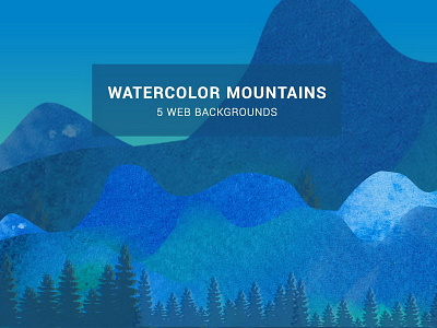 Watercolor Mountainscape Web Background