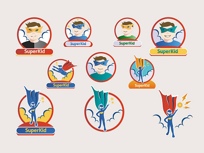 Superkid - 15 Vectors & Icons badge cartoon character design emblem illustration kids mascot