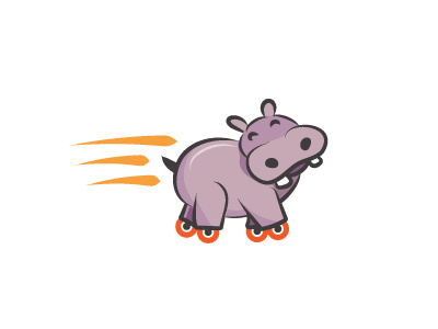 Turbo Hippo hippo hippopotamus logo logo design roller skate turbo
