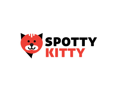 Spotty Kitty cat character design cute kitten logo logo design pet