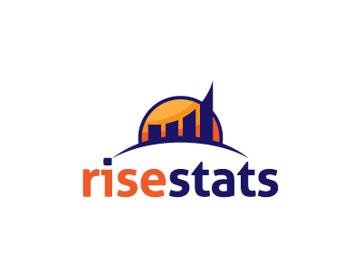 Rise Stats logo logo design rise rising stats sun sun rise