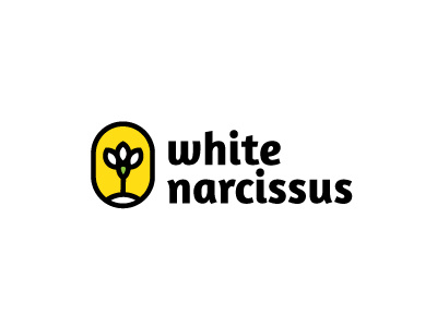White Narcissus beauty flower logo logo design narcissus