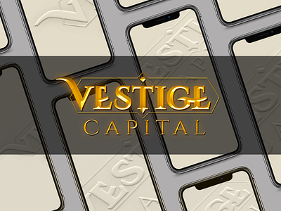 Vestige Capital gold text effect logo logo design logotype