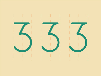 Piglence Light - Numeral 3 3 font geometric number number 3 numeral numeric three