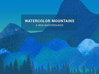 Watercolor Mountainscape Web Background